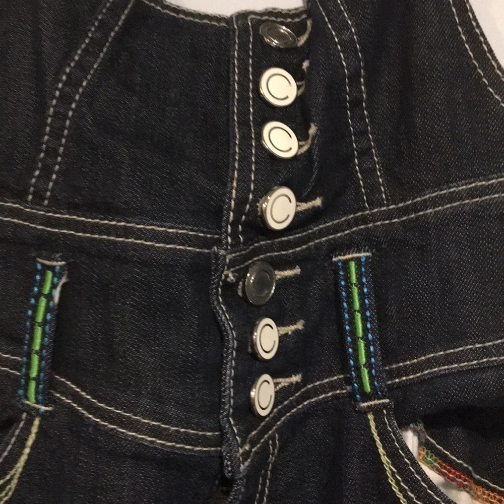 COOGI Jeans Vintage 90s Dark Denim overall skirt - Picture 4 of 9